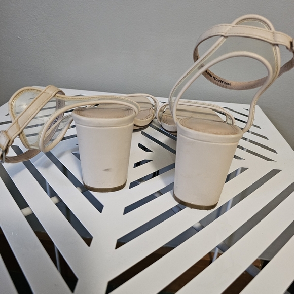 Forever 21 block heel 10 clear strap nude dress shoes - Picture 5 of 7